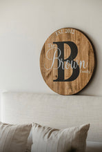 Load image into Gallery viewer, Personalized Family Wood Signs Round Wood Sign/ Wine Barrel Head