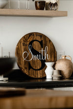 Load image into Gallery viewer, Personalized Family Wood Signs Round Wood Sign/ Wine Barrel Head
