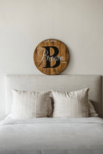 Load image into Gallery viewer, Personalized Family Wood Signs Round Wood Sign/ Wine Barrel Head